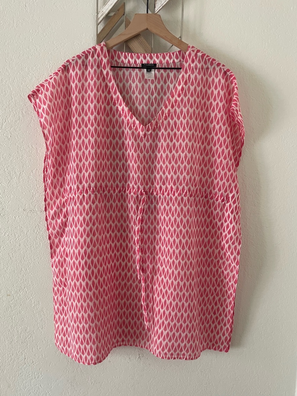 Talbots vneck patterned swim coverup